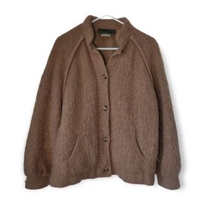 Vintage Burnbrae Knitwear Jacket Mohair Blend Women's Large Light Brown